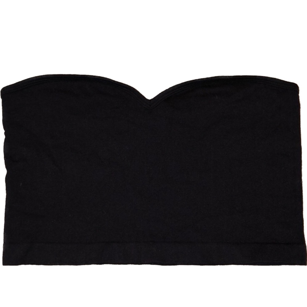 Free People Intimately black ribbed spandex cropped tube top